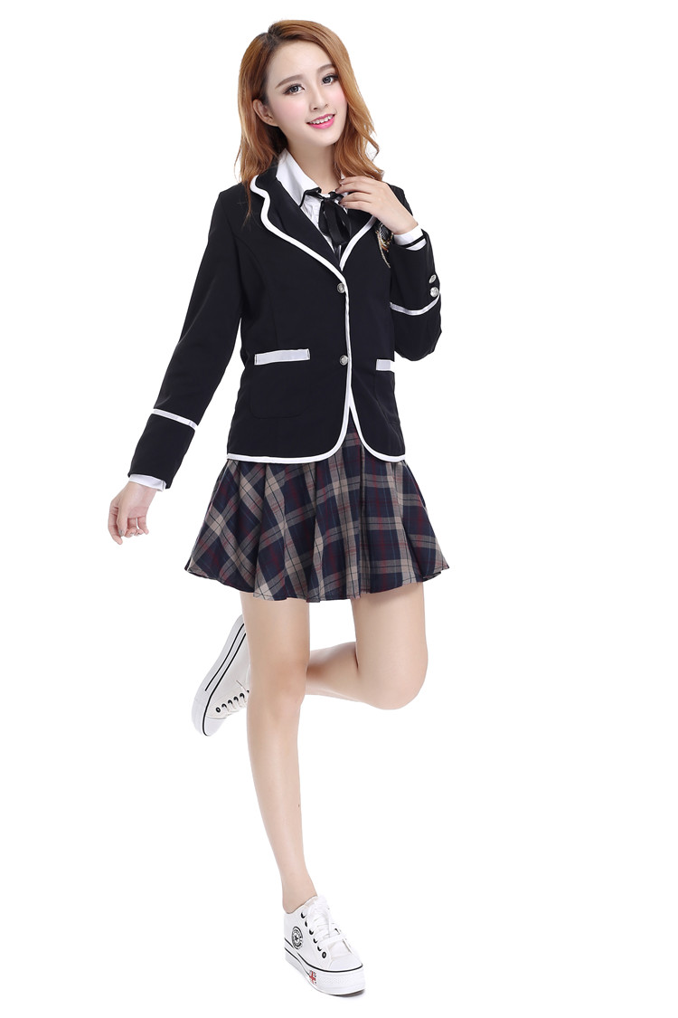英伦学院风派校服日韩学生装女水手服jk学生制服班服cos服装裤裙 紫格