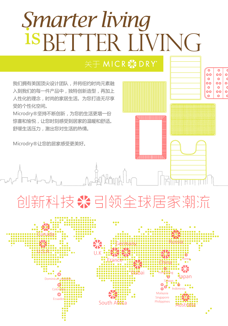 Microdry紐約時尚地墊 舒适多功能记忆棉地垫 亚麻色 门垫客厅厨房垫 可机洗 亞麻色 810MMX560MM