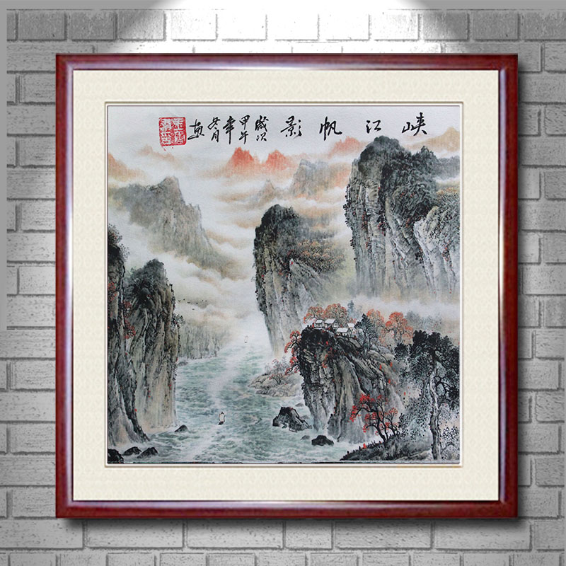 
                                        创意吧吧 原创名家水墨国画风景山水画 可收藏装饰 斗方 05 鸿运当头 三尺(50*50cm  外框尺寸)                
