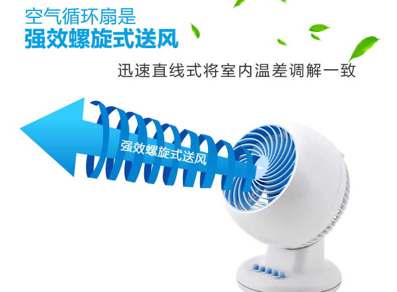 爱丽思IRIS空气循环扇静音节能电风扇对流扇PCF-M15 黑色