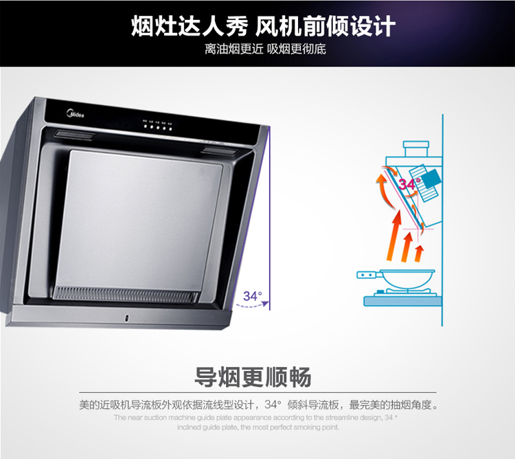美的（Midea）DJ103S JZY-Q213侧吸抽油烟机 燃气灶具烟灶套餐 液化气