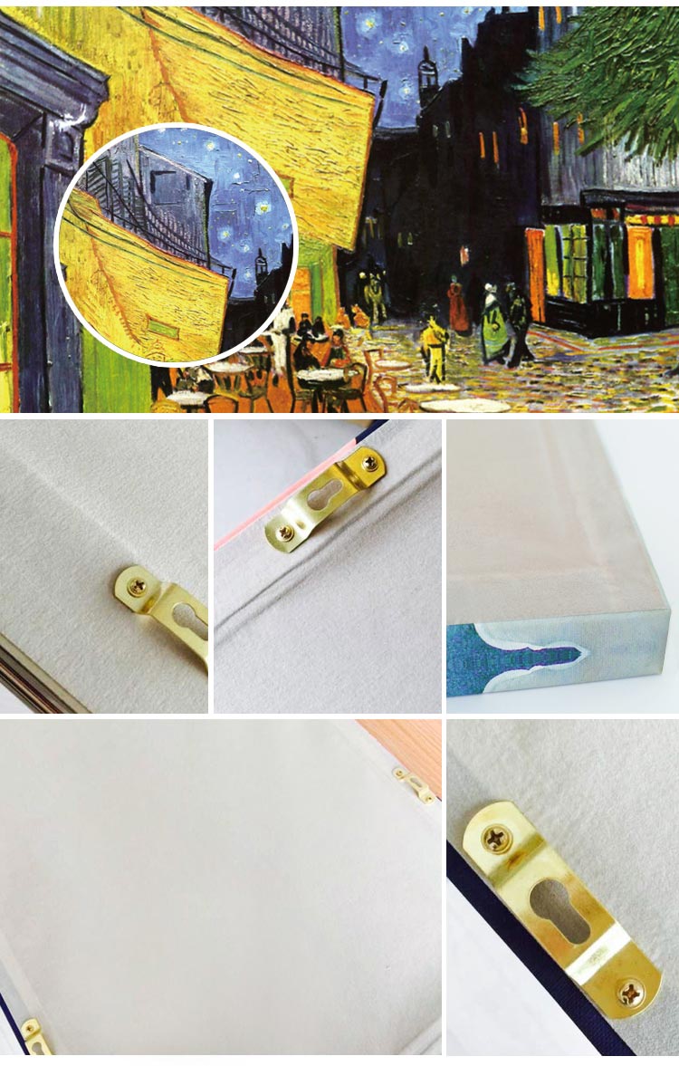 第七日seventh day梵高油画玄关画客厅画竖挂餐厅装饰画欧式世界名画 夜晚咖啡馆无框2.5CM厚 50*70