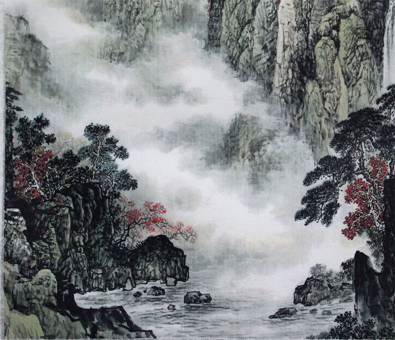 
                                        创意吧吧 原创名家水墨国画风景山水画 可收藏装饰 斗方 05 鸿运当头 三尺(50*50cm  外框尺寸)                