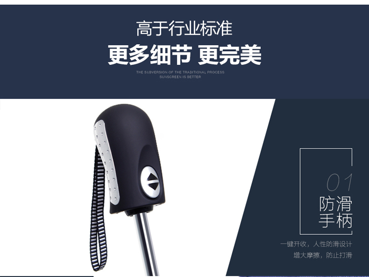 
                                        天堂伞雨伞折叠全自动自开自收三折伞防紫外线太阳伞遮阳伞男女晴雨两用超轻伞 深蓝色                