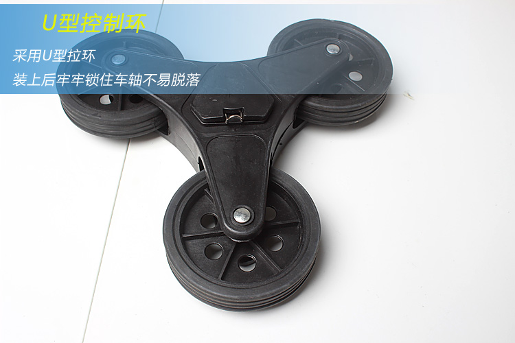 可爬楼购物车  布袋行李车 买菜车小拉车折叠便携拉杆车 拖车 三脚轮设计 黑底圆点
