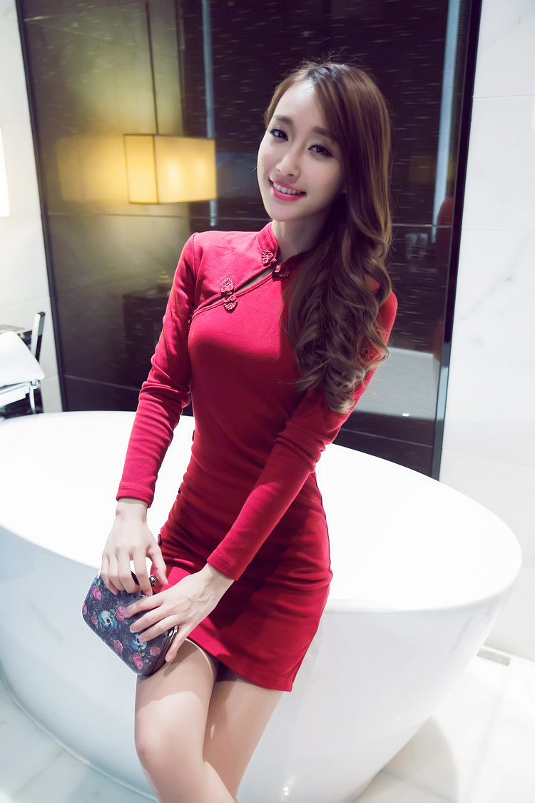 Enear Princess Bride of Qipao 2015 autumn and winter new sexy nightclubs Sau San package and a mock-neck cheongsam dress BOURDEAUX S picture, prices, brand platters! The elections are supplied in the national character of distribution, so action, buy now enjoy more preferential! As soon as possible.