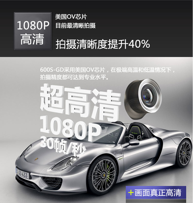 GD三合一测速预警行车记录仪高清广角