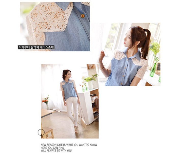 Colorful nickname Julia 2015 thick MM summer new Korean version is indeed the XL female loose video thin lace stitching jeans short sleeve T-shirt thin picture color XXXXXL pictures, price, brand platters! Elections are good character, the national distribution, so why buy now enjoy more preferential! Health