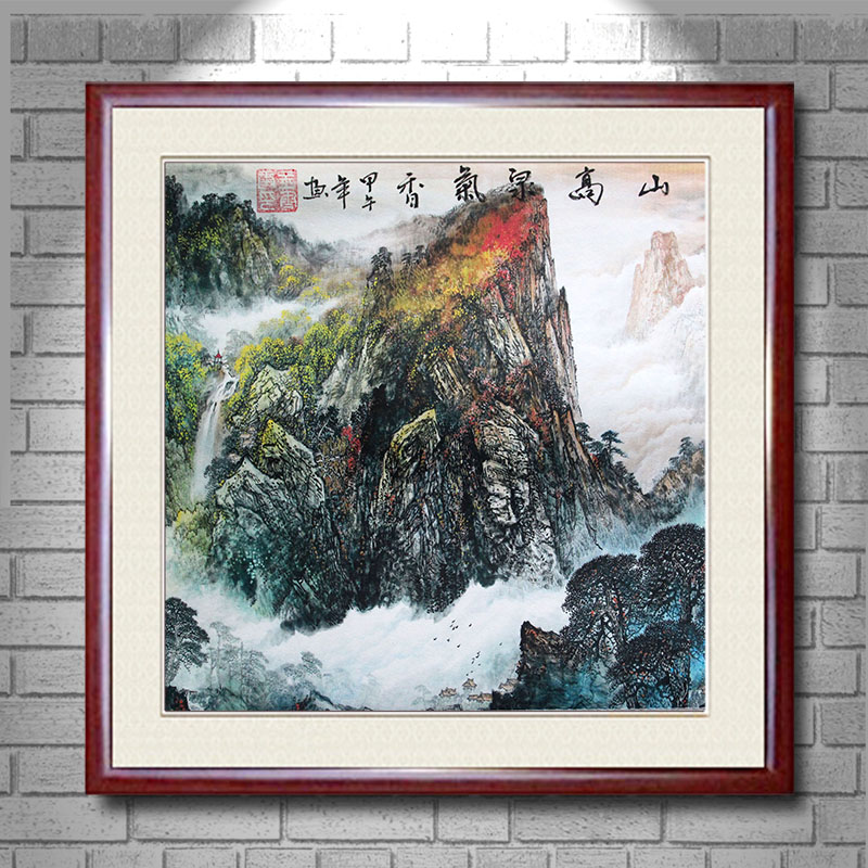 
                                        创意吧吧 原创名家水墨国画风景山水画 可收藏装饰 斗方 05 鸿运当头 三尺(50*50cm  外框尺寸)                