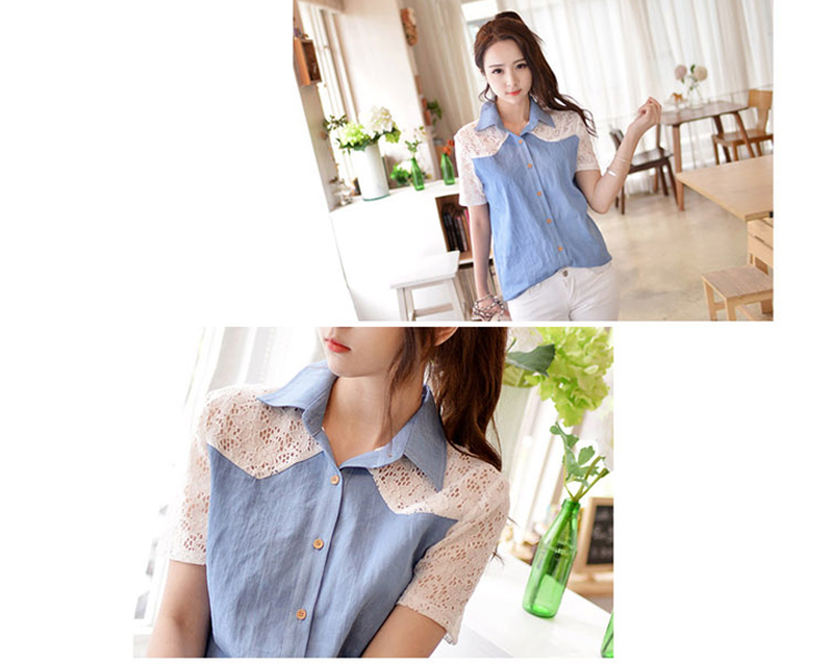 Colorful nickname Julia 2015 thick MM summer new Korean version is indeed the XL female loose video thin lace stitching jeans short sleeve T-shirt thin picture color XXXXXL pictures, price, brand platters! Elections are good character, the national distribution, so why buy now enjoy more preferential! Health