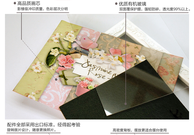 
                                                            森图亚（Simple Art） 相框照片框欧式实木创意 5寸7寸10寸挂墙摆台相架相片墙 蓝色(不带画芯) 五寸挂墙                