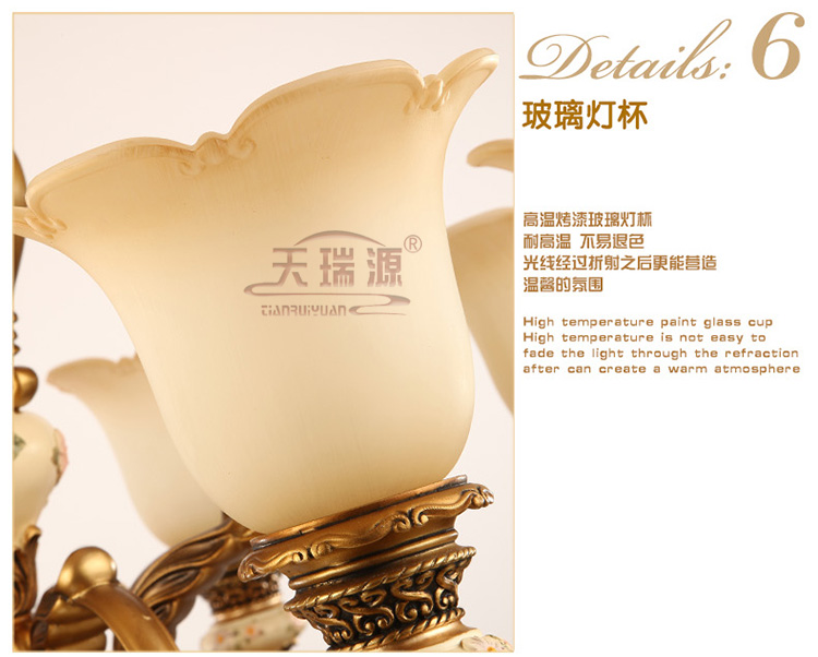天瑞源 三层欧式大吊灯复式楼梯灯具复古别墅大堂树脂灯饰酒店工程