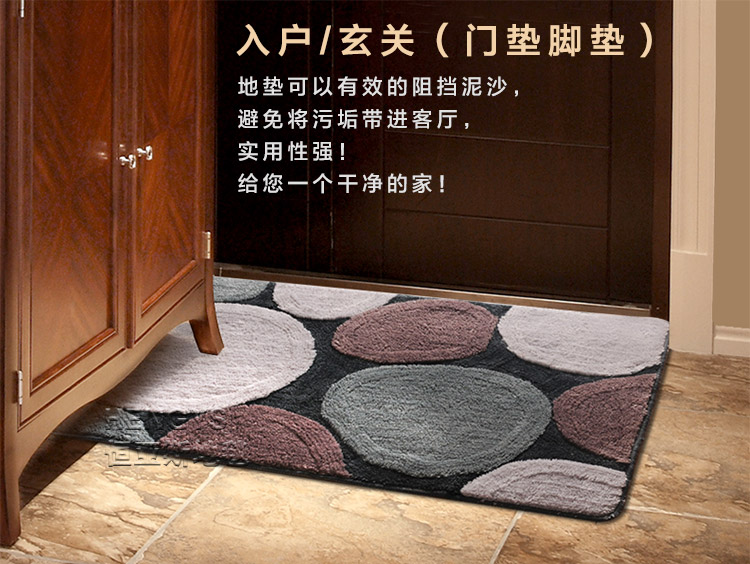 恒亚斯 门垫脚垫地垫耐脏卫浴浴室防滑垫 进门脚垫 B2009黄 60*90cm