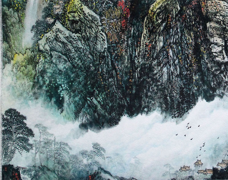 
                                        创意吧吧 原创名家水墨国画风景山水画 可收藏装饰 斗方 05 鸿运当头 三尺(50*50cm  外框尺寸)                