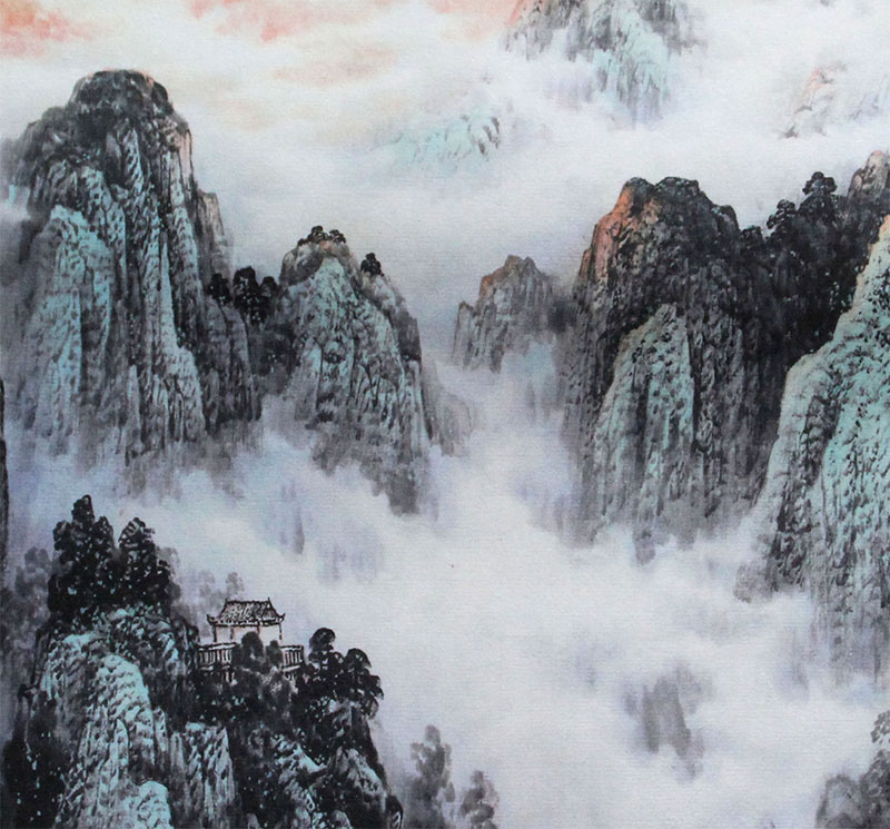 
                                        创意吧吧 原创名家水墨国画风景山水画 可收藏装饰 斗方 05 鸿运当头 三尺(50*50cm  外框尺寸)                