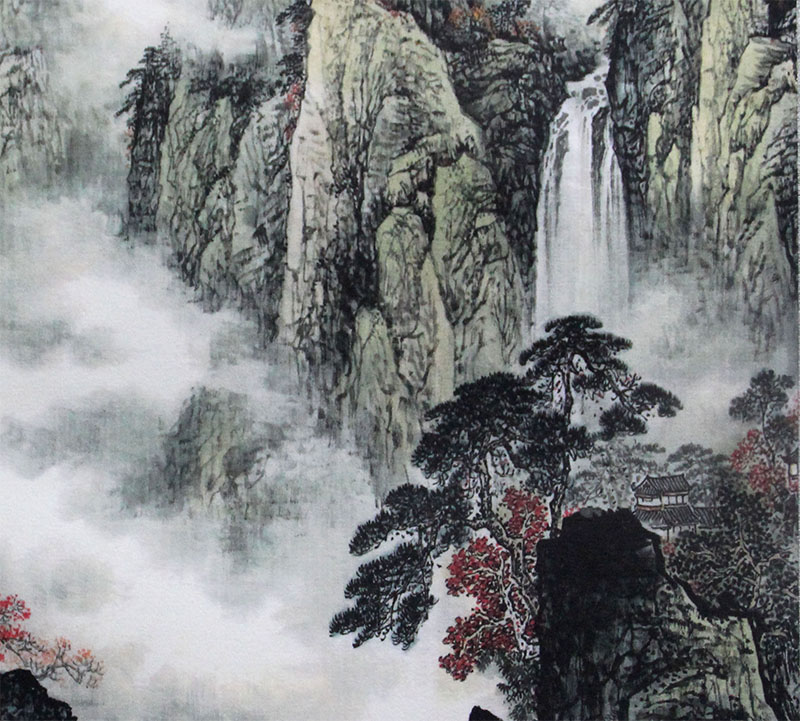
                                        创意吧吧 原创名家水墨国画风景山水画 可收藏装饰 斗方 05 鸿运当头 三尺(50*50cm  外框尺寸)                