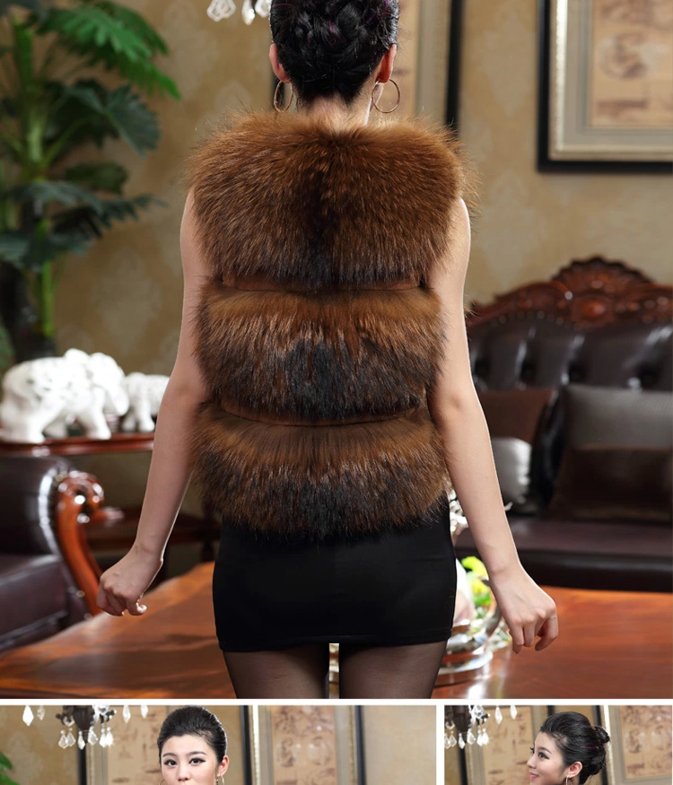 米琳儿 海宁<em>皮草</em>背心<em>2014新款</em> 女 顶级貉子毛马