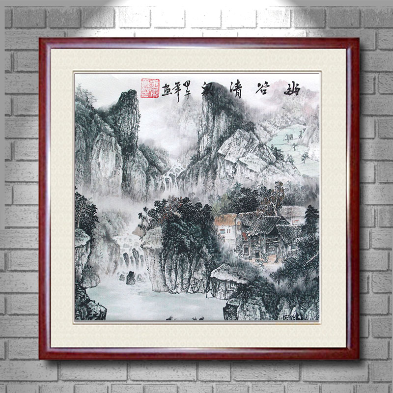 
                                        创意吧吧 原创名家水墨国画风景山水画 可收藏装饰 斗方 05 鸿运当头 三尺(50*50cm  外框尺寸)                