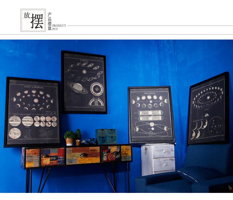 时光巴士 客厅装饰画挂画有框画墙面装饰壁画宇宙艺术画挂画家居餐厅有框画墙画电表箱 A款