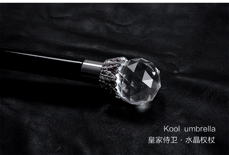
                                        衡利高尔夫雨伞 手动直杆水晶防风男士商务伞 防紫外线绅士伞黑色雨伞 KOOL 雨伞                