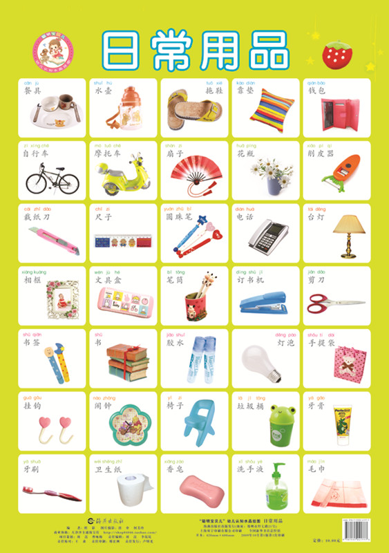 日常用品 照影 9787535041777宝宝认知图画卡片挂图启蒙挂画