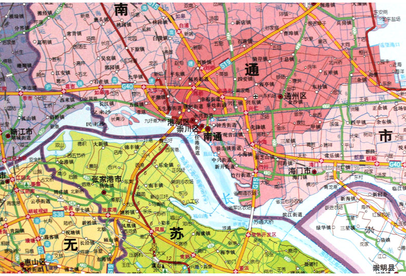 2021年 江苏省地图 1.1*0.8米 覆膜防水 详细到部分乡镇
