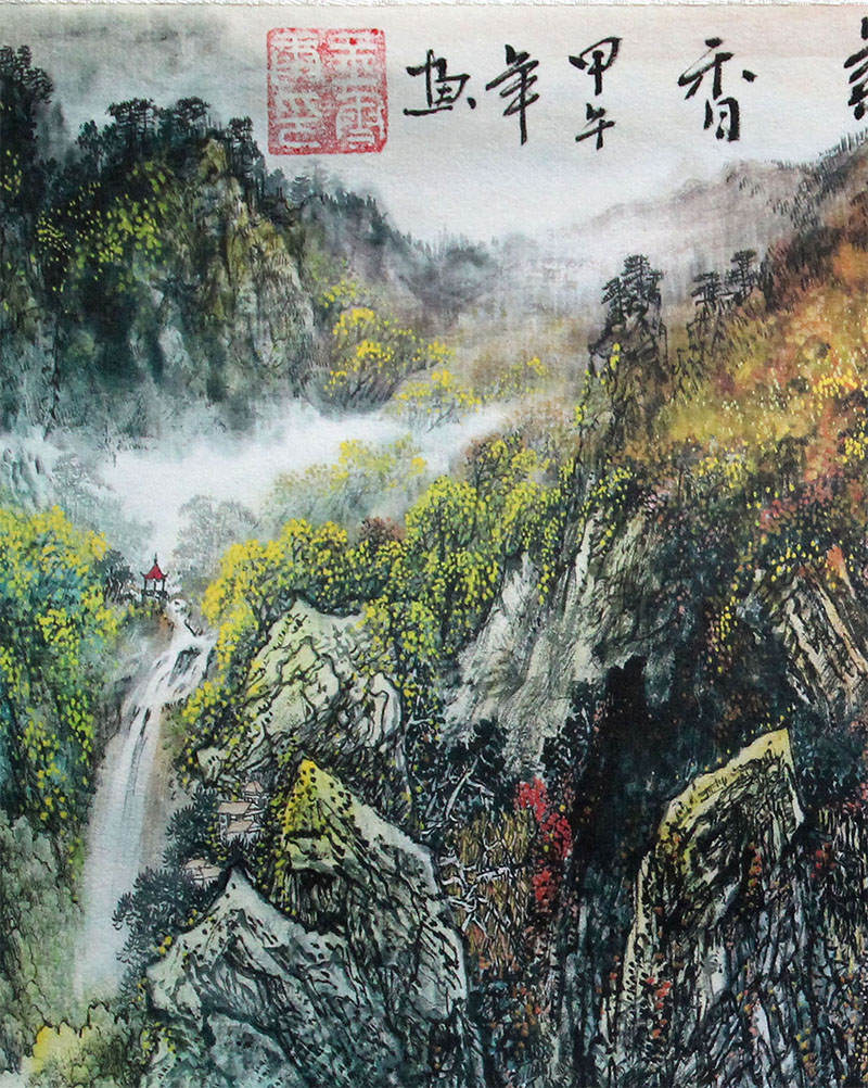 
                                        创意吧吧 原创名家水墨国画风景山水画 可收藏装饰 斗方 05 鸿运当头 三尺(50*50cm  外框尺寸)                