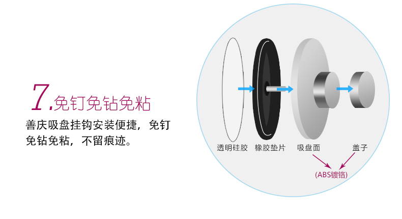 
                                        善庆 吸盘吹风机架卫生间壁挂电吹风筒支架浴室置物架 吹风机架                