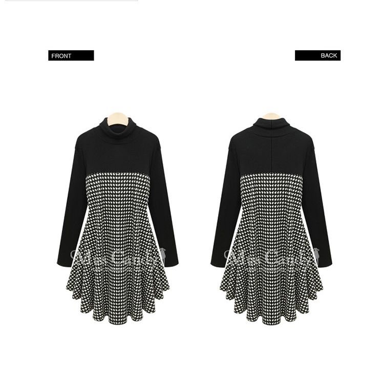 The Scarlet Letter, 200 mm thick large burden of female chidori grid high collar 2015 Autumn New) Knitting wild princess dresses 835 Black 3XL recommended weight 140-160 characters catty picture, prices, brand platters! The elections are supplied in the national character of distribution, so action, buy now enjoy more preferential! As soon as possible.