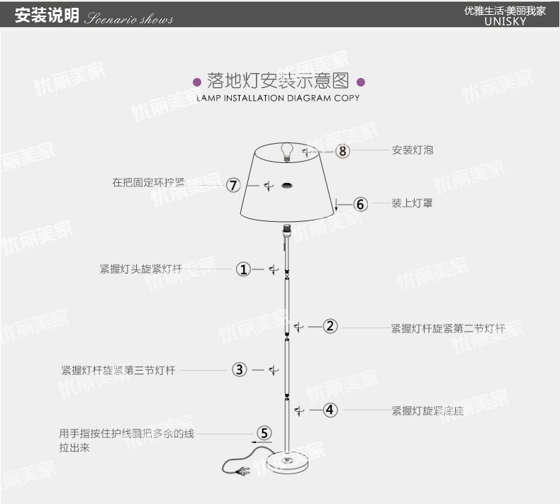 落地灯欧式奢华 卧室书房现代简约创意客厅落地灯立式落地台灯
