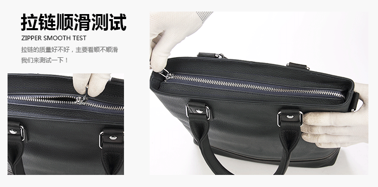 bssgee 男士真皮手提包 商务头层牛皮公文包 休闲单肩