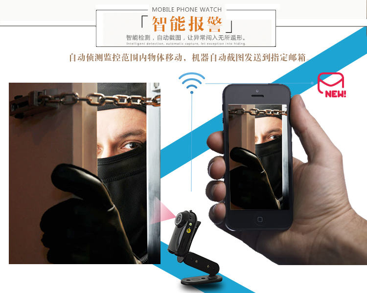 
                                        智能高清网络wifi微型摄像机 迷你照相机 手机远程监控网络摄像头 高清家用无线监控摄像头 官方标配+16G卡                