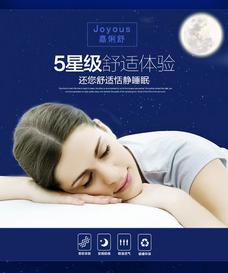 嘉俐舒家纺枕头枕芯磨毛纤维枕 白色 45*72cm一对装