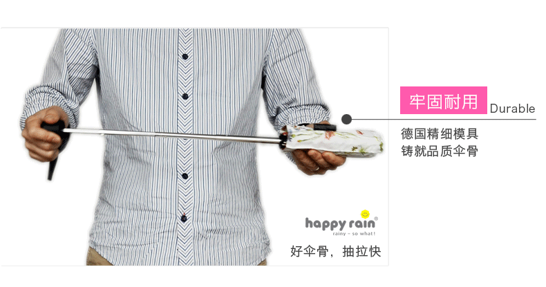 
                                        happyrain乐雨德国超女士五折伞防紫外线太阳伞折叠创意晴雨伞盒装旅行伞 夏季新款-清新玫瑰                
