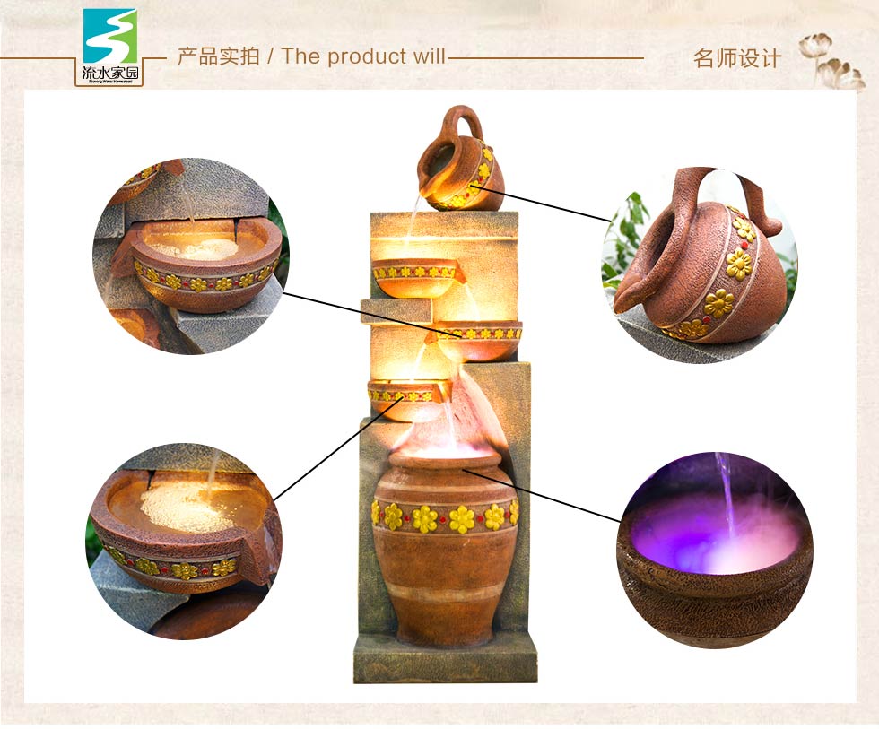 
                                        流水家园 欧式流水摆件办公室客厅装饰品陶罐创意家居中秋节礼品 送礼中秋礼物 限购一件 同ID IP 姓名地址不发                