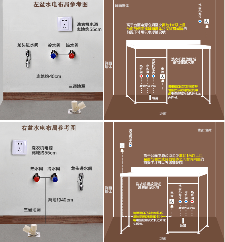 格雷诺 不锈钢洗衣柜带搓板阳台脸盆落地人造石英石高低盆洗衣机柜 银
