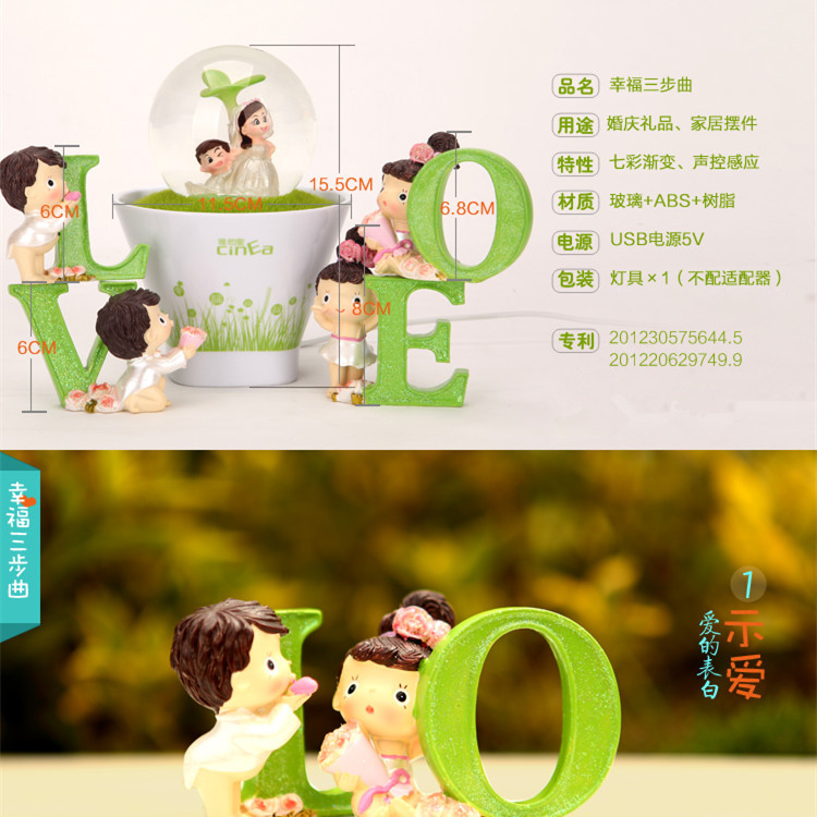 迷你时尚小夜灯 七夕浪漫情人节手机充电usb声控起夜喂奶灯 埃菲尔铁塔
