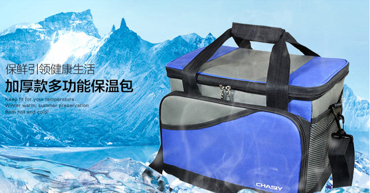 
                                        雪格尔保温包加厚送餐包外卖保温箱冰包冰袋快餐包保温袋 蓝绿色+6个冰袋+包邮                