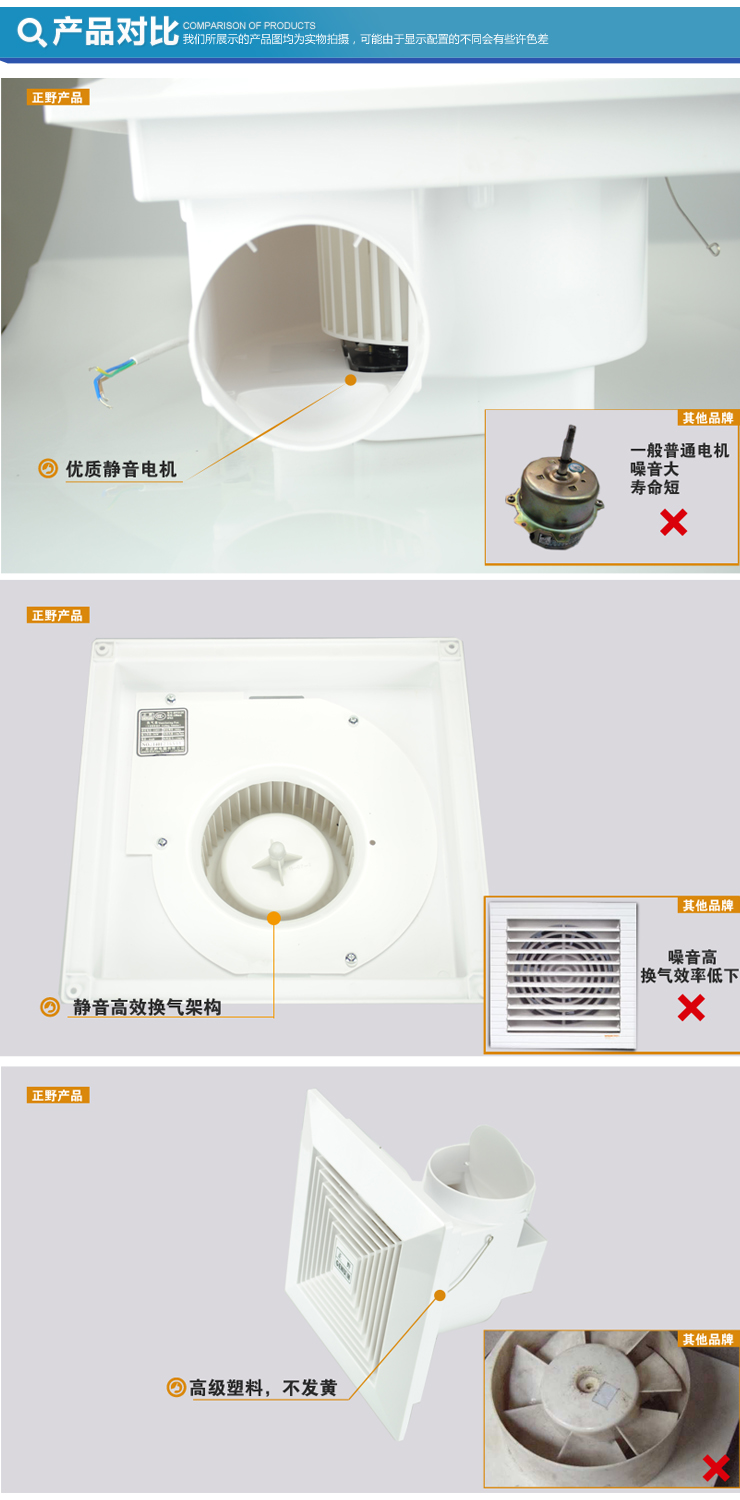 正野(genuin)百叶窗式厨房卫生间排风扇10寸排