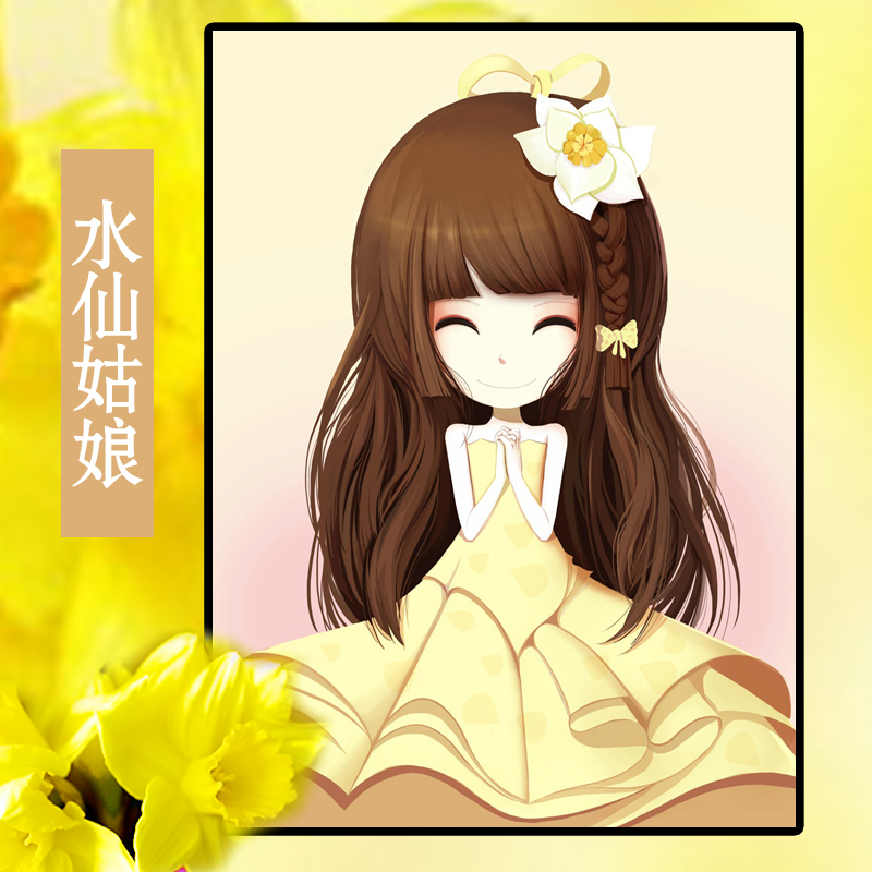 5D钻石画魔方钻十字绣新款客厅花花姑娘钻石绣卡通卧室系列砖石秀圆钻贴钻画 魔方圆钻 5D仅贴人 百合姑娘30X40CM