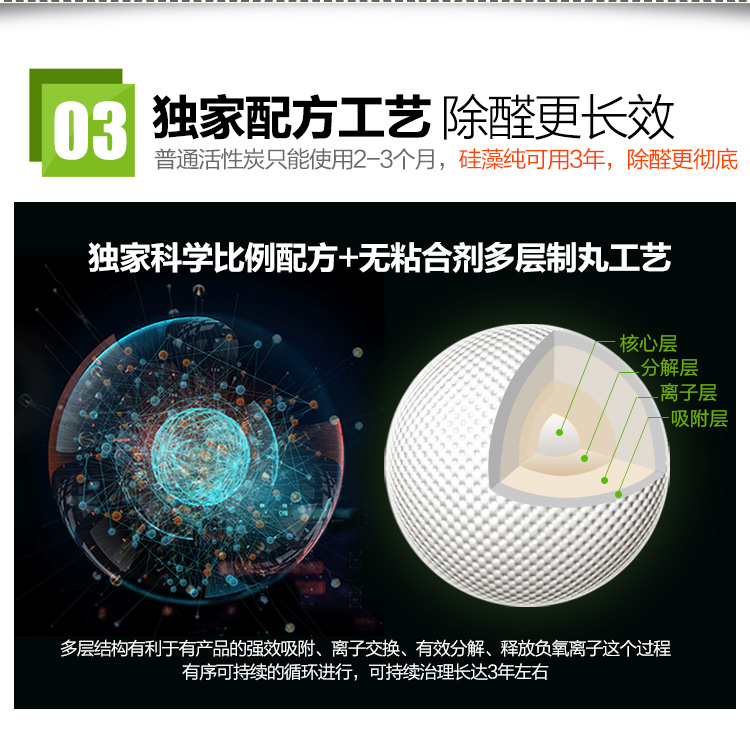 净之家 硅藻纯除甲醛新房装修活性炭去甲醛活性炭包竹炭包除异味甲醛清除剂 家用款3000g/共60包 治理90平