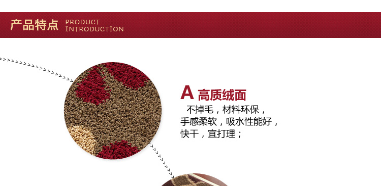 真彩 门垫入户地垫脚垫 弯头纱纤维门厅门口防滑脚踏蹭土垫 红绿2大花 60x90cm