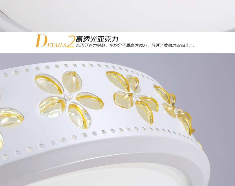 朗吉蒂led吸顶灯卧室灯客厅灯餐厅灯现代简约调光遥控灯具灯饰 42CM单色白光24W