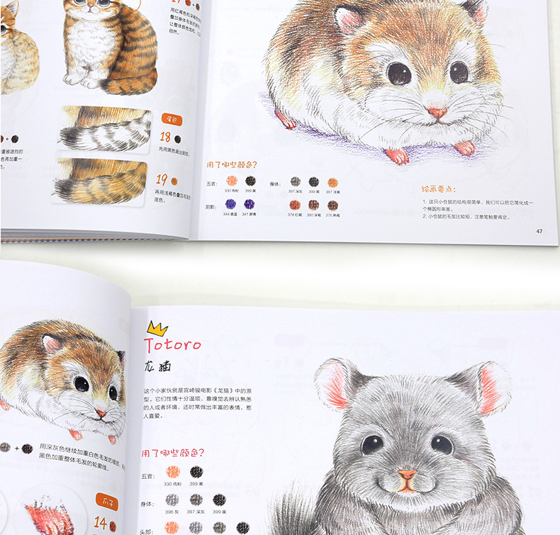 呆萌小动物画起来彩铅绘画色铅笔画教程猫咪动物绘儿童成人绘画手绘