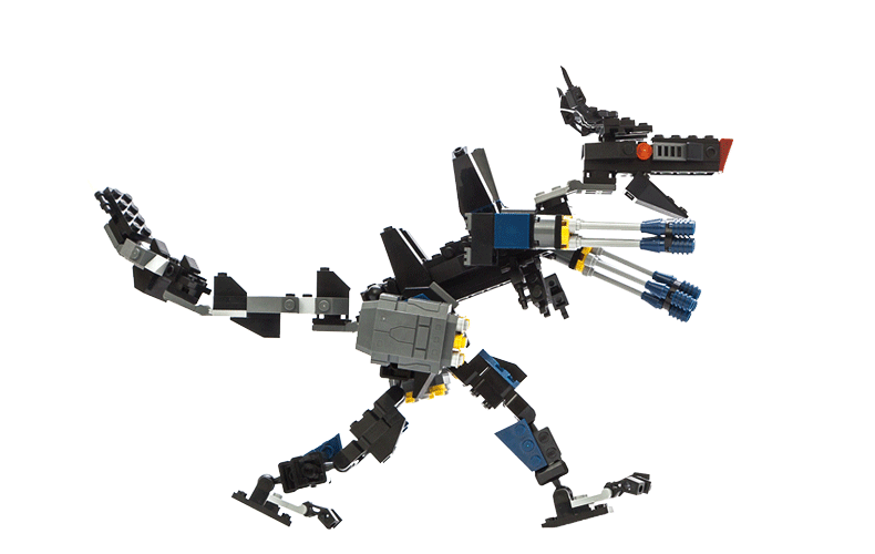 古迪 积木儿童益智拼插塑料积木变形金刚机器人玩具男孩 恐龙金刚8712