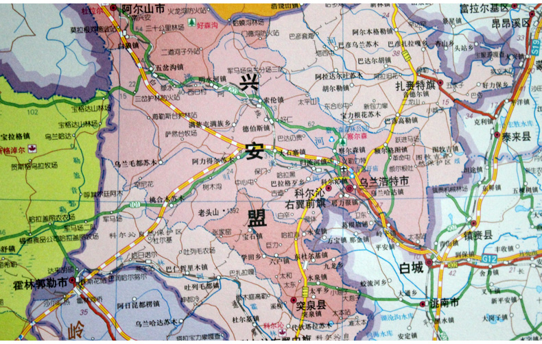 1x0.8米 内蒙古地图政区版 简装版