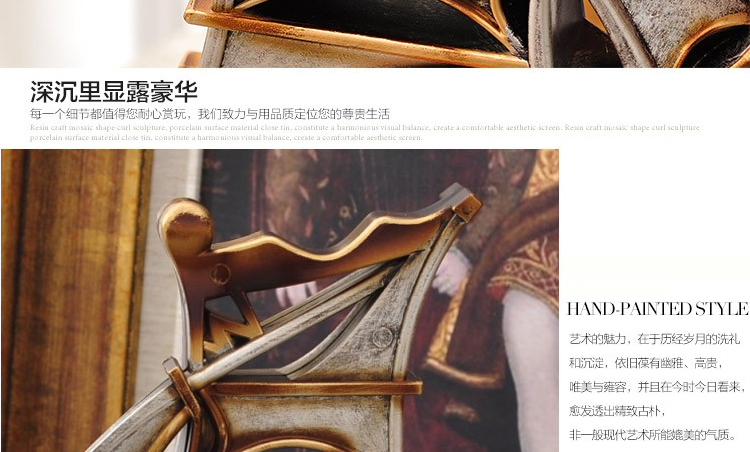 
                                        英伦欧堡 欧式复古创意地中海 帆船座钟摆件装饰品 办公室台钟摆饰                