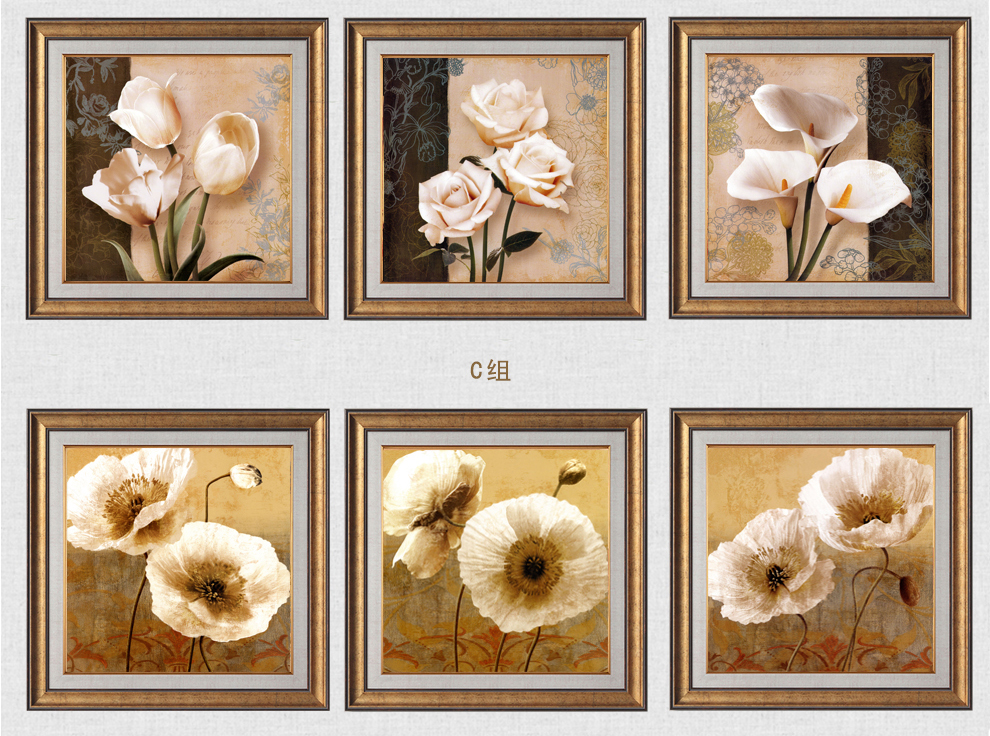
                                        易品（YIPIN） 装饰画客厅现代简约卧室沙发背景墙欧式挂画 C组/三联一套 60X60                