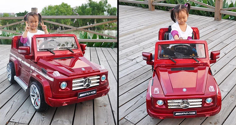 儿童电动车 童车 可坐 四轮 遥控宝宝汽车 电动双驱玩具车奔驰g55 *