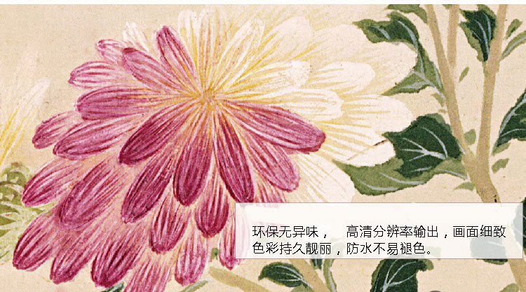 
                                        山迪 客厅装饰画玄关餐厅挂画背景墙壁画新中式国画水墨画 繁花集-三件套 50X60cm木色画框                